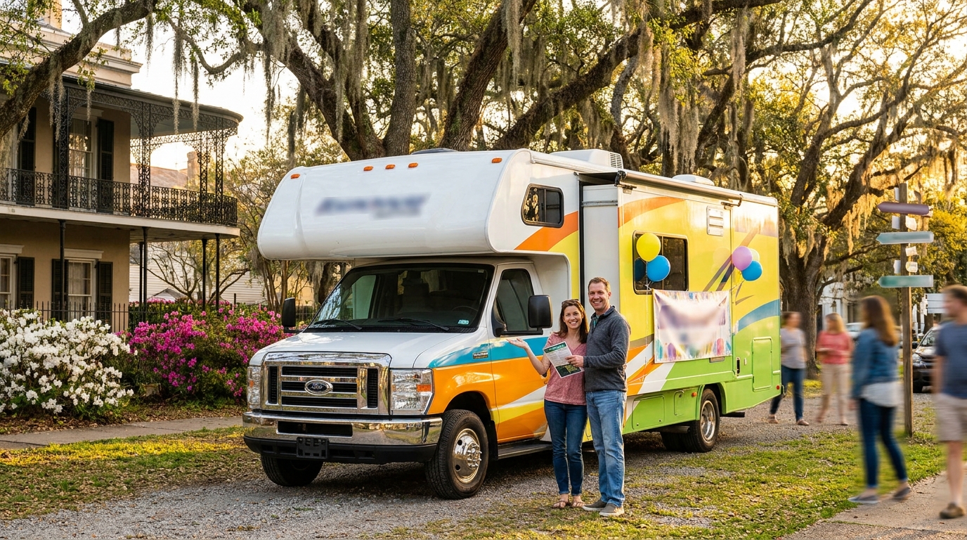 Map for Budget RV Driving in New Orleans - Save on Fuel 2026